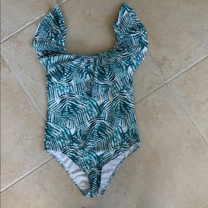 Off the Shoulder One Piece Swimsuit